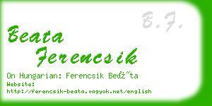 beata ferencsik business card